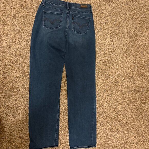Levi's 512 Straight Leg Jeans Size 6 W 28 X L 32 Perfectly Slimming Dark Blue - Picture 3 of 3